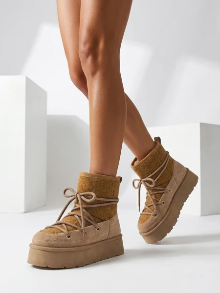 Royalfashion Bottes de neige Filori à lacets pour femmes