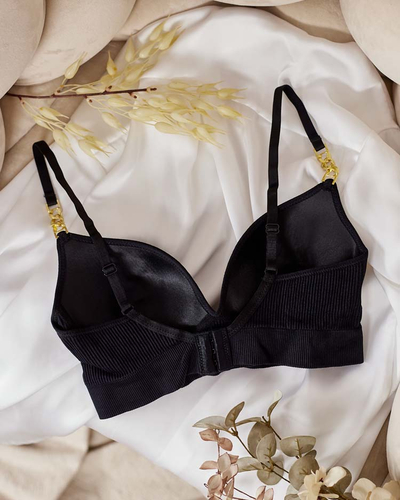 Royalfashion Soutien-gorge côtelé pour femme avec bretelles décoratives