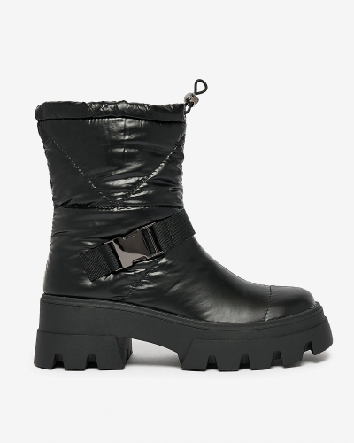 Royalfashion Bottes à enfiler pour femme bottes de neige a'la en noir Tyvone
