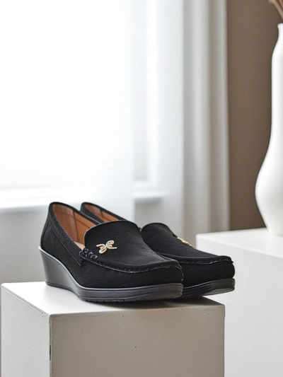 Royalfashion Mocassins pour femmes sur une petite semelle compensée Lomman