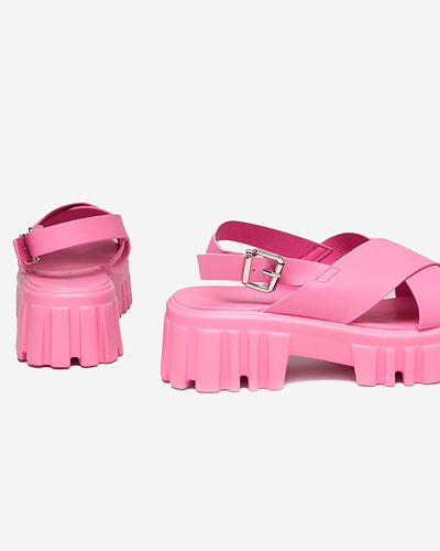 OUTLET Sandales femme rose fluo sur semelle épaisse Otida - Footwear