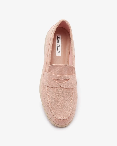 OUTLET Mocassins en éco-suède pour femme en rose Daffer- Footwear