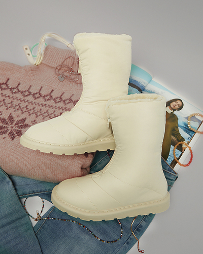 Beige chaussures pour femmes a'la bottes de neige Tirigga- Footwear