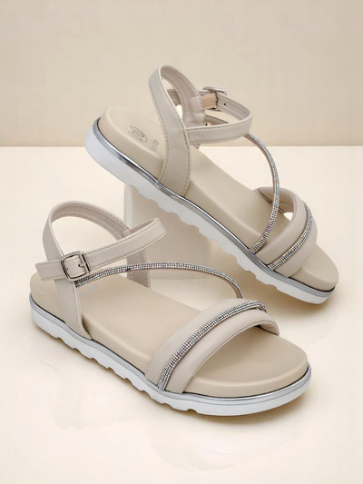 Sandales compensées Royalfashion pour femmes avec strass Magnol
