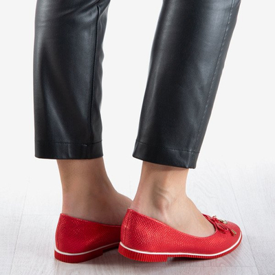 Ballerines rouges avec gaufrage décoratif Gavrilla - Chaussures 1
