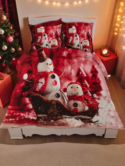 Royalfashion Linge de lit de Noël 160x200 ensemble 3 pièces