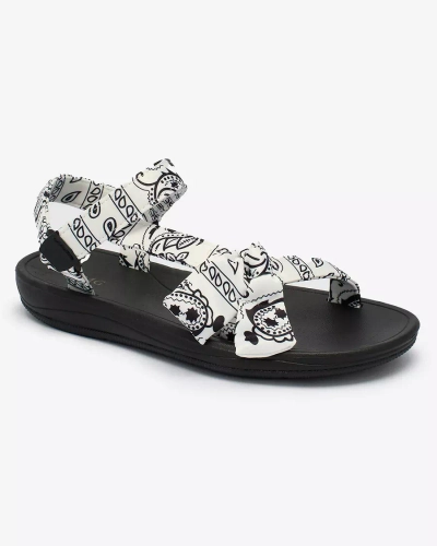 Royalfashion Sandales pour femmes blanches avec nœud Oyall