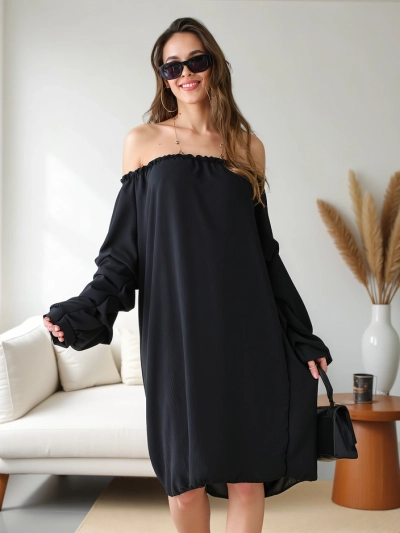 Robe femme Royalfashion lisse à la espagnole avec volants