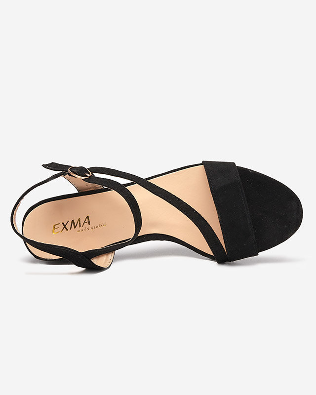 OUTLET Sandales pour femmes sur un poteau noir Klodu- Chaussures
