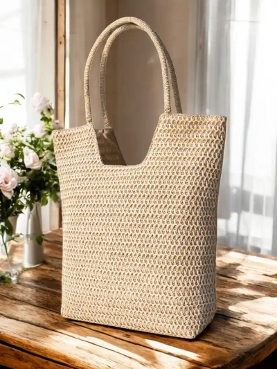 Royalfashion Grand sac en paille pour femmes été