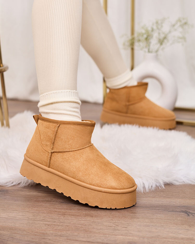 Royalfashion Bottes de neige à plateforme pour femmes en marron Ersinella