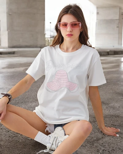 Blouse en coton pour femmes Royalfashion avec imprimé