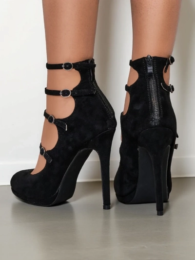 Royalfashion Talons Aiguille pour Femmes avec Sangles Celose
