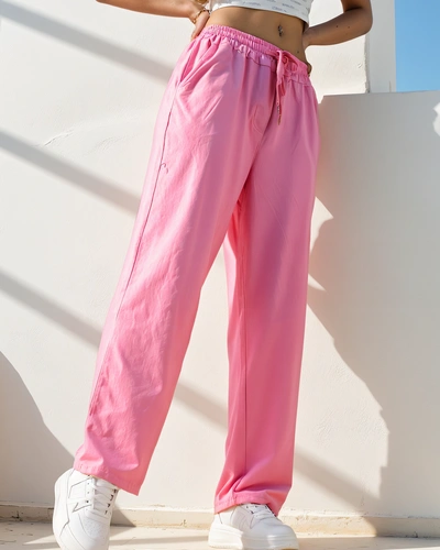 Pantalon droit en coton pour femmes Royalfashion