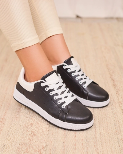 Royalfashion Chaussures de sport pour femmes noires et blanches Classic Vibes