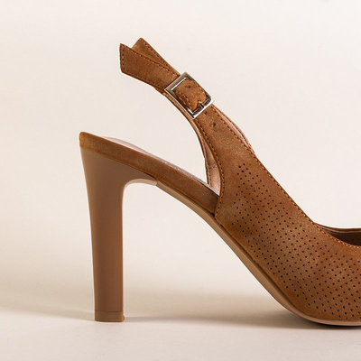 OUTLET Sandales marron ajourées sur tige étroite Phaenna - Footwear