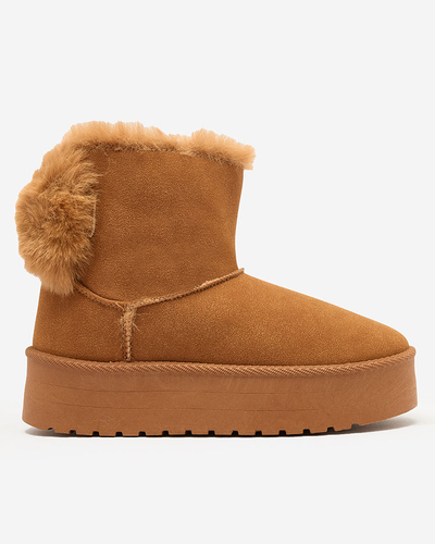 Royalfashion Boots a'la bottes de neige pour femme en couleur camel Goroggo