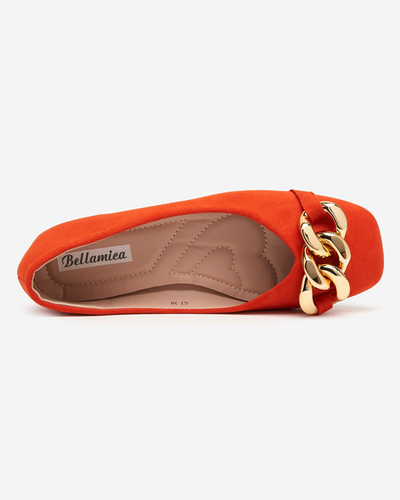 OUTLET Ballerines femme orange décor Caviene - Chaussures
