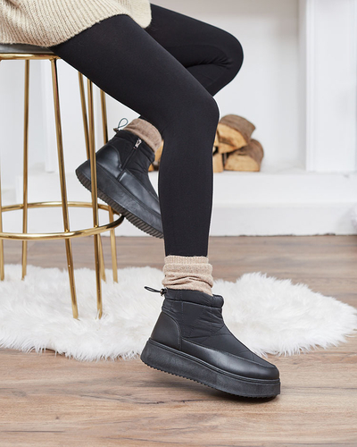 Royalfashion Bottes de neige pour femme de couleur noire Fopinia