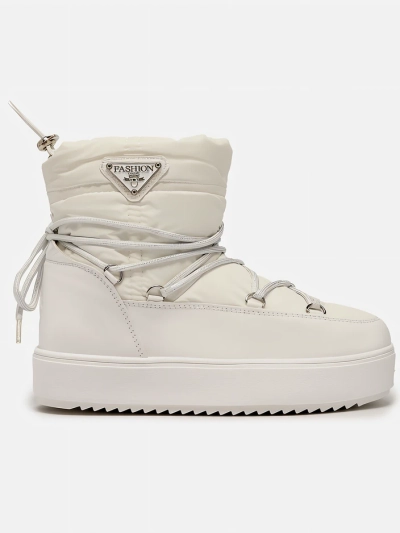 Royalfashion Bottes à enfiler pour femmes bottes de neige a'la en blanc Vevnose
