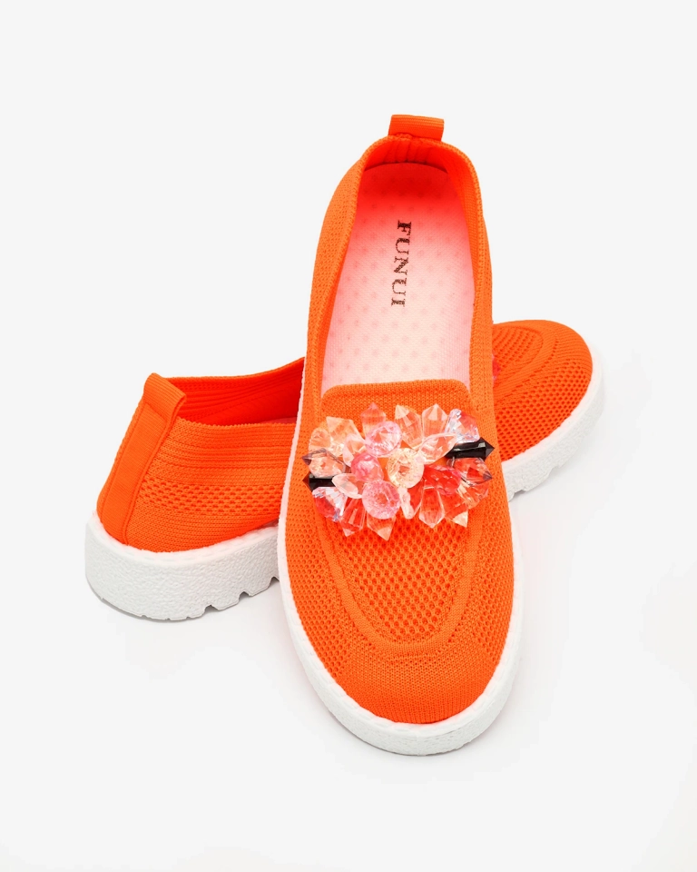 Royalfashion Demi-pointes à enfiler pour femmes Orange Enweta