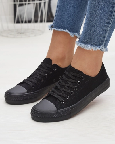 Noir Baskets classiques à lacets pour femme Ogisa - Chaussures