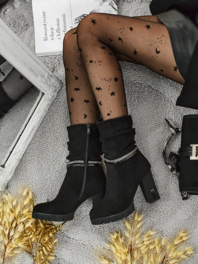 Bottines femme à talons épais en éco-daim BrambleDusk