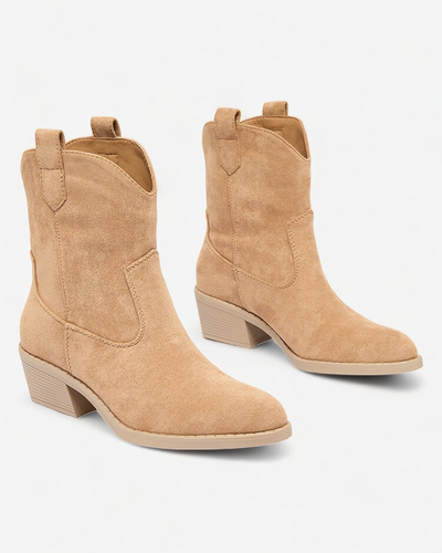 Royalfashion Bottes de cow-boy isolées pour femmes marron clair Bronco