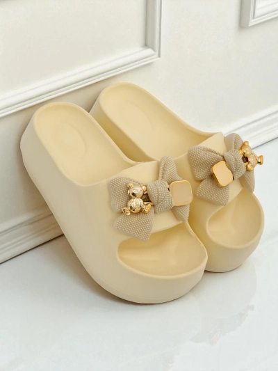 Royalfashion Tongs en caoutchouc pour femmes avec nœud décoratif Alday