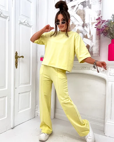 Ensemble en coton Royalfashion pour femmes avec pantalon large