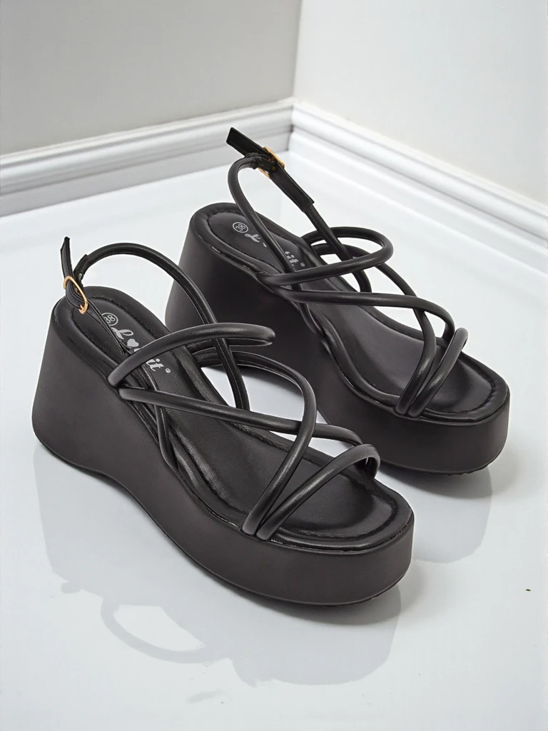 Royalfashion Sandales compensées pour femmes Skyline Straps