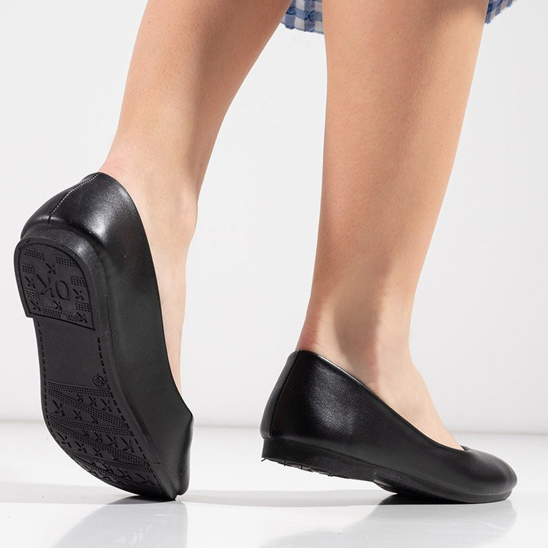 OUTLET Ballerines en cuir écologique pour femmes noires Kumira - Chaussures