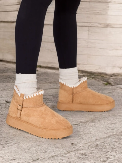 Royalfashion Bottines courtes pour femmes de style botte de neige Ewioz