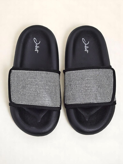 Royalfashion Claquettes plates pour femmes Sparkle Step