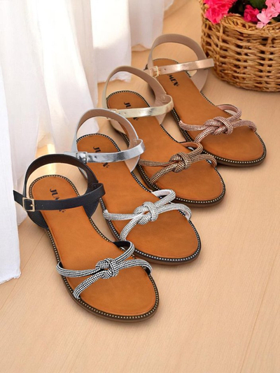 Royalfashion Sandales pour femmes avec zircons décoratifs Bella Shine