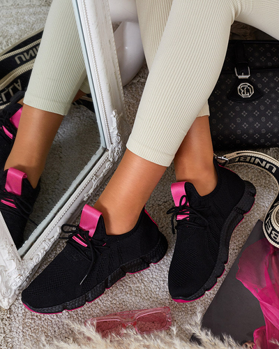 Chaussures de sport pour femmes noires et fuchsia Bommgi - Footwear