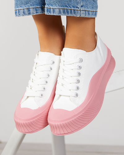 OUTLET Baskets femme blanches et roses Nerikas - Footwear