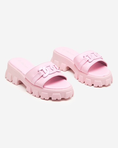 OUTLET Pantoufles violettes pour femmes sur une semelle plus épaisse Inza-Shoes