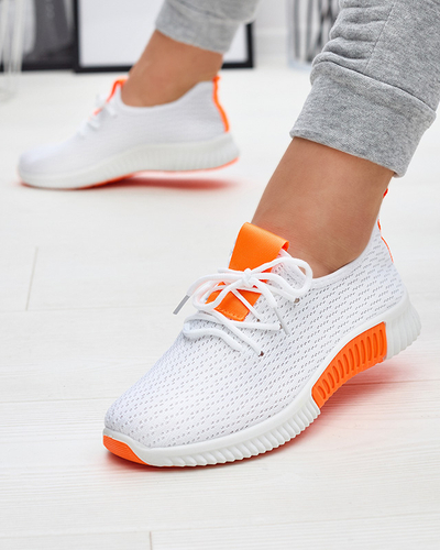 Chaussures de sport blanches pour femmes avec inserts orange Kedeti - Footwear