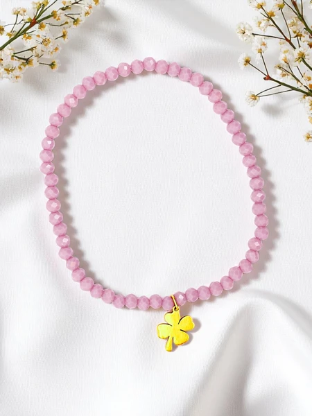 Royalfashion Bracelet pour femme avec pendentif trèfle