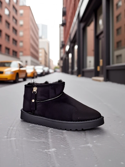 Royalfashion Bottes courtes ressemblant à des bottes de neige pour femmes Fefoz