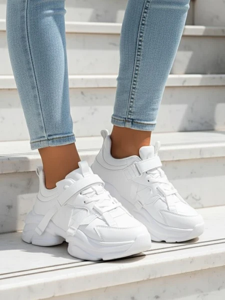 Baskets blanches compensées de Giulia Bella