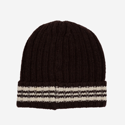 Bonnet homme marron foncé en laine mélangée - Accessoires
