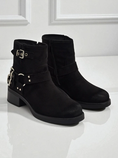 Bottines pour femmes en daim écologique avec boucles Valtos