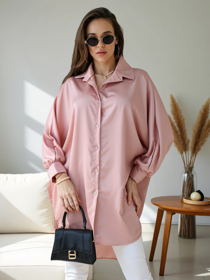 Chemise longue oversized pour femmes Royalfashion