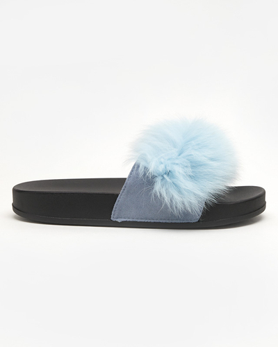 OUTLET Chaussons avec fourrure en bleu Nate - Footwear