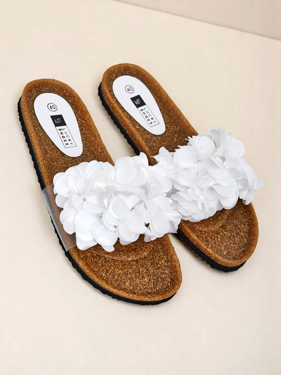 Royalfashion Claquettes pour femmes avec fleurs Flora Soft
