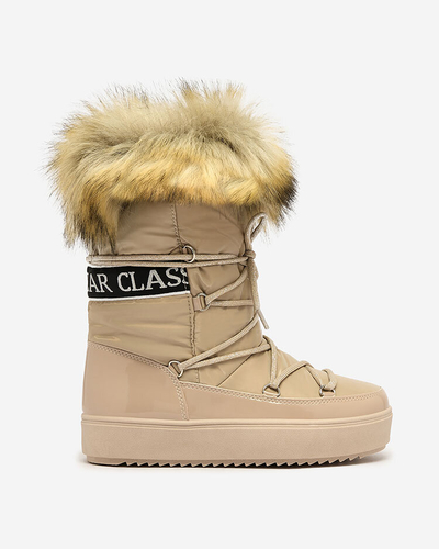 Royalfashion Bottes à enfiler marron clair bottes de neige a'la pour femmes Gomllo