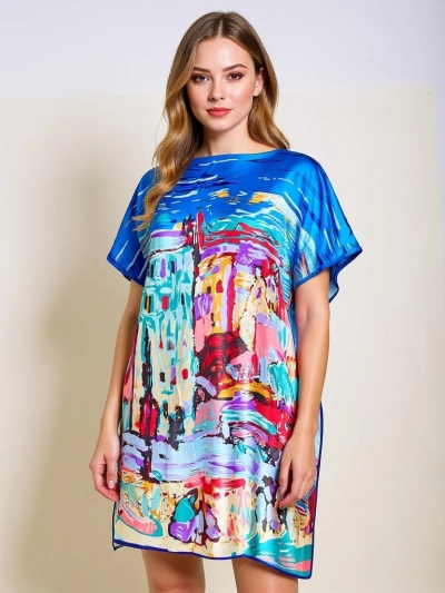 Robe paréo Demetria Royalfashion – multicolore, universelle, longueur genou