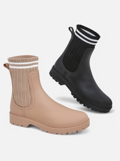 Bottes de pluie Royalfashion pour femmes avec un insert en tissu plus haut Scarlesa